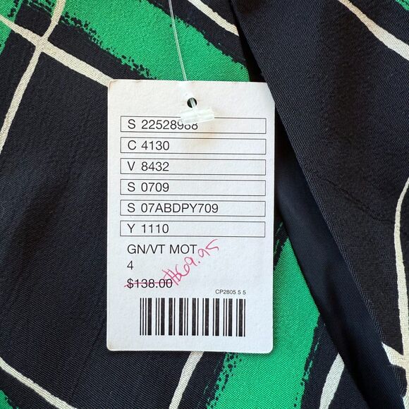 NWT Anthropologie Maple Across the Land Sleeveless Wrap Dress in Black & Green 4 - Picture 7 of 11